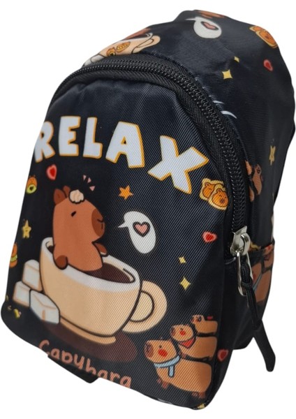 Kız Çocuk Capybara Model ve Figürlü Karışık Renk Sırt Çantası Askılı