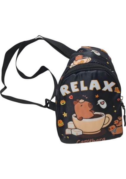 Kız Çocuk Capybara Model ve Figürlü Karışık Renk Sırt Çantası Askılı modelleri