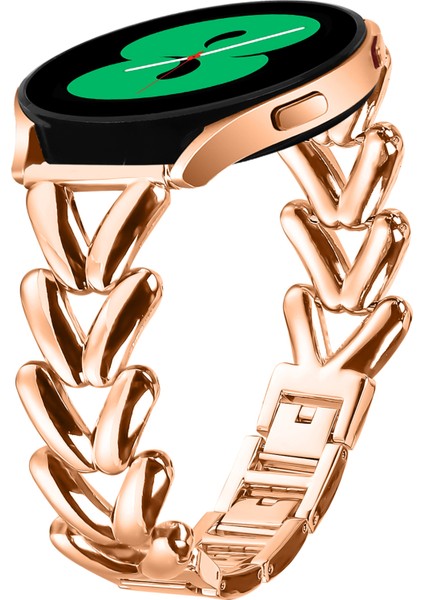 Samsung Galaxy Watch4 Classic 46MM/42MM Bükülmüş Metal Saat Kayışı Değişimi Için Çinko Alaşımlı Saat Kayışı - Gül Altın (Yurt Dışından) fiyatları