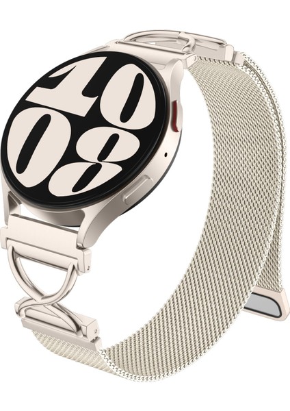 Samsung Galaxy Watch Active2 40MM/44MM Milano Bantlı Elektroliz Kaplama Paslanmaz Çelik Manyetik Saat Kayışı ve x Şeklinde Bağlantı Parçası - Starlight (Yurt Dışından) fiyatları