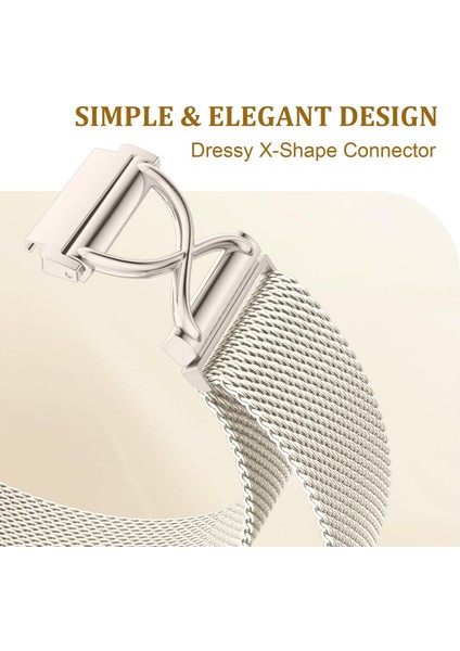 Samsung Galaxy Watch Active2 40MM/44MM Milano Bantlı Elektroliz Kaplama Paslanmaz Çelik Manyetik Saat Kayışı ve x Şeklinde Bağlantı Parçası - Starlight (Yurt Dışından) indirimleri