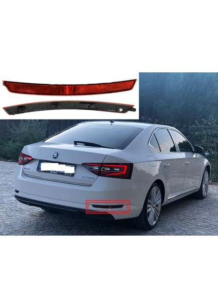 Skoda Süperb Arka Tampon Reflektörü Sağ Yolcu Tarafı