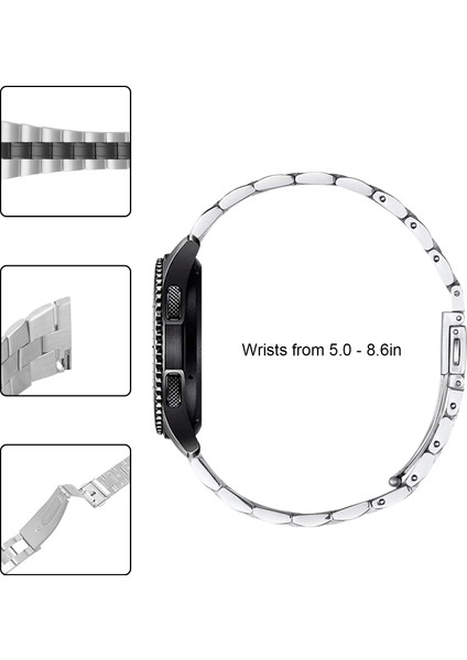 Samsung Galaxy Watch 46MM/GEAR S3 Classic/frontier-Black Için Paslanmaz Çelik Zincir Üç Boncuklu Toka Tasarımlı Saat Kayışı Değişimi (Yurt Dışından) indirimleri