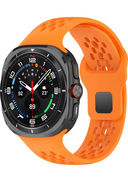 Samsung Galaxy Watch Ultra 47MM Floro Ka Saat Kayışı Için Çok Delikli Nefes Alabilir Kayış - Turuncu (Yurt Dışından) modelleri