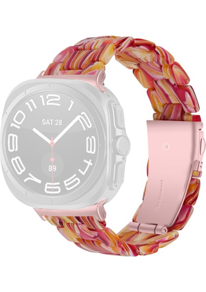 Samsung Galaxy Watch Ultra 47MM Su Geçirmez Reçine Akrilik Saat Kayışı Toka Tasarımı Bilek Bandı-Stil x (Yurt Dışından)