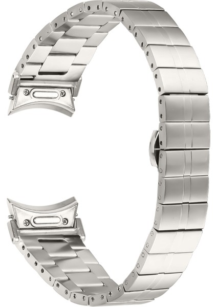 Samsung Galaxy Watch6 40MM/44MM/WATCH6 Classic 43MM/47MM Paslanmaz Çelik Kayış ve Hızlı Çıkarma Bağlantısı - Titanyum Gri (Yurt Dışından)