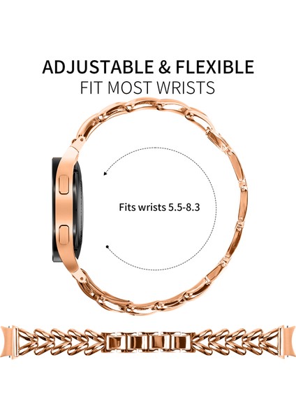 Samsung Galaxy Watch 5/watch4 40MM/44MM/45MM/46MM Hızlı Çıkarma Bağlantılı Bükülmüş Saat Kayışı Için Çinko Alaşımlı Saat Kayışı - Gül Altını (Yurt Dışından) fırsatları