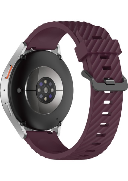 Samsung Galaxy Watch7 40MM/44MM Saat Kayışı 20MM Silikon Saat Bandı - Şarap Kırmızısı (Yurt Dışından)