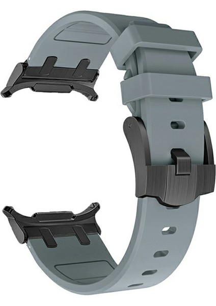 Samsung Galaxy Watch Ultra 47MM Saat Kayışı Yedek Silikon Saat Bandı - Siyah + Gri (Yurt Dışından)