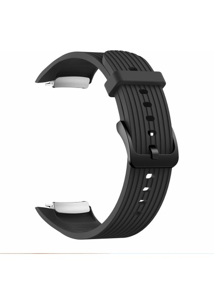 Samsung Galaxy Gear Fit2 Pro-Siyah Için Dikey Çizgili Tahıl Silikon Akıllı Saat Kayışı Değişimi [küçük Boy] (Yurt Dışından)