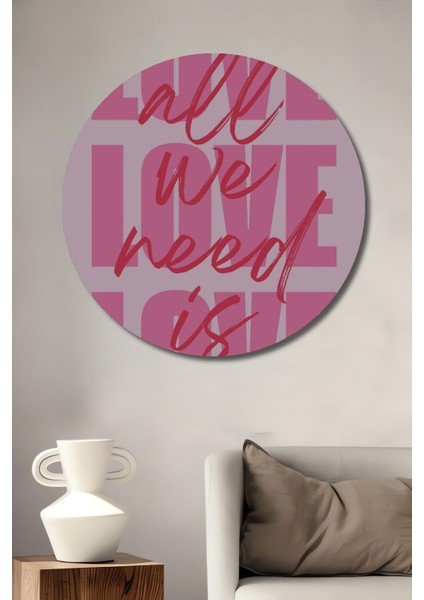 Aşkın Gücü Dekoratif Ahşap Mdf Ev/işyeri Duvar Tablo Yuvarlak Ev/işyeri Duvar Tablo