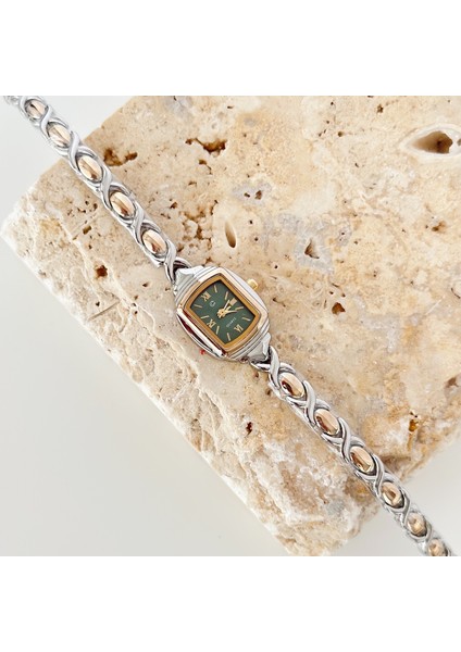 Arion Gold Gümüş Saat Yeşil