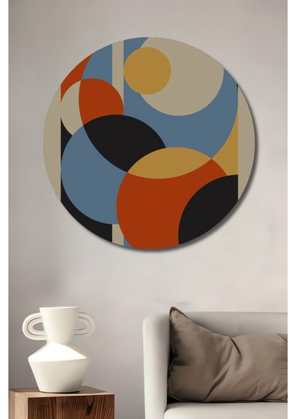 Modern Geometrik Sanat Ahşap Mdf Dekoratif Ev/işyeri Duvar Tablo Yuvarlak Ev/işyeri Duvar Tablo
