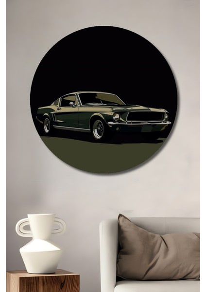 Klasik Arabası Dekoratif Ahşap Mdf Ev/işyeri Duvar Tablo Yuvarlak Ev/işyeri Duvar Tablo