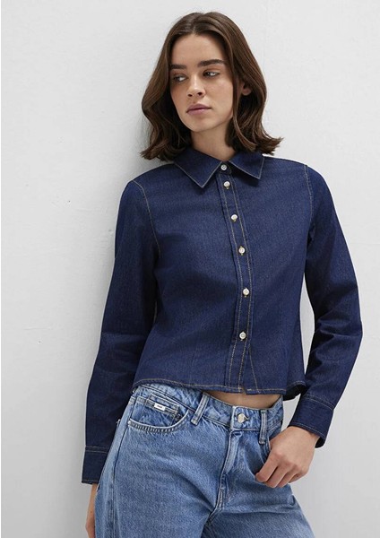 Lacivert Denim Gömlek 1211178-85481 modelleri