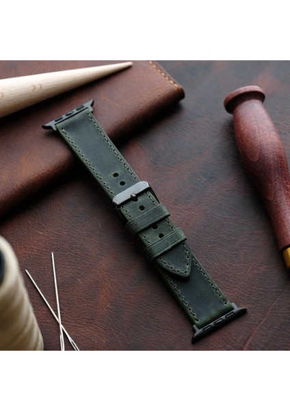 Apple Watch Elit Seri 44-45-46-49(Ultra) Uyumlu Deri Kordon