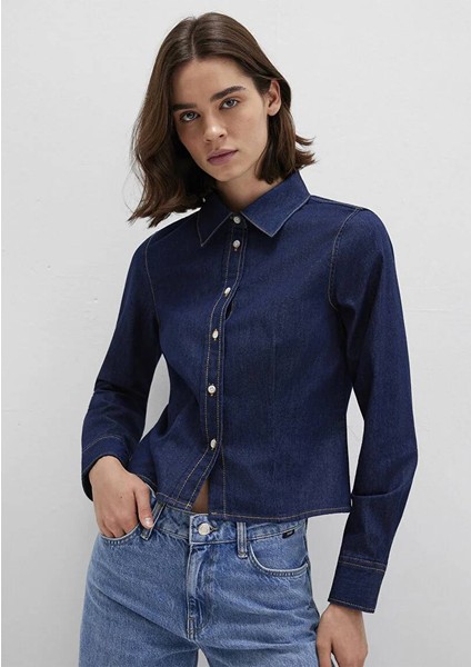 Lacivert Denim Gömlek 1211178-85481