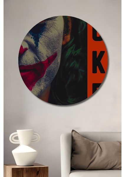 Joker Portre Dekoratif Ahşap Mdf Ev/işyeri Duvar Tablo Yuvarlak Ev/işyeri Duvar Tablo