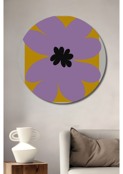 Botanik Sanat Ilhamlı Dekoratif Ahşap Mdf Ev/işyeri Duvar Tablo Yuvarlak Ev/işyeri Duvar Tablo