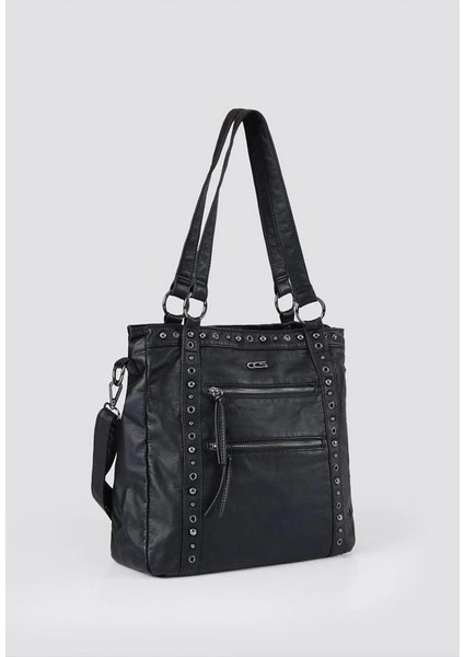 Çetya Siyah Cilt Omuz Çantası