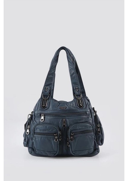 Diwer Mavi Cilt Omuz Çantası