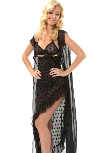 Siyah Dantelli Sabahlık & Gecelik Takım 2' Li - 1405 fiyatları