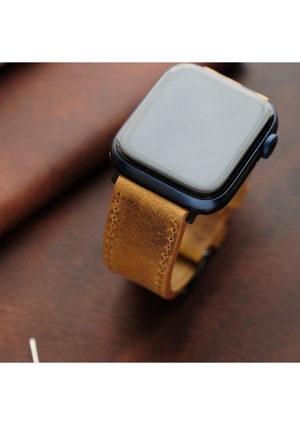 Apple Watch Elit Seri 44-45-46-49(Ultra) Uyumlu Deri Kordon