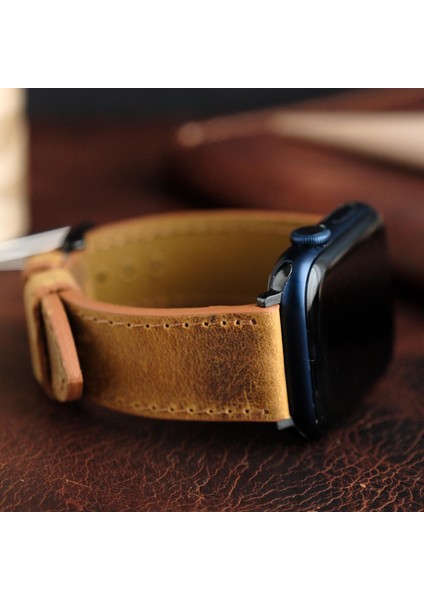 Apple Watch Elit Seri 44-45-46-49(Ultra) Uyumlu Deri Kordon