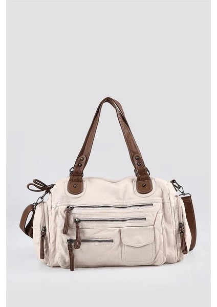 Orten Bej Cilt Omuz Çantası