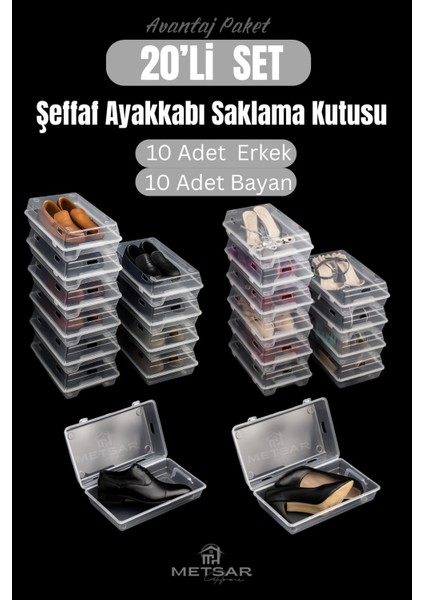 20’li Set Şeffaf Ayakkabı Kutusu Erkek& Bayan– Ayakkabı Saklama Kutusu Düzenleyici Organizer indirimleri
