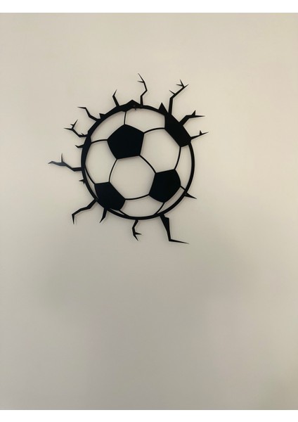 Futbol Topu Desenli Metal Duvar Dekoru | 3D Kırık Efektli Tablo fiyatları