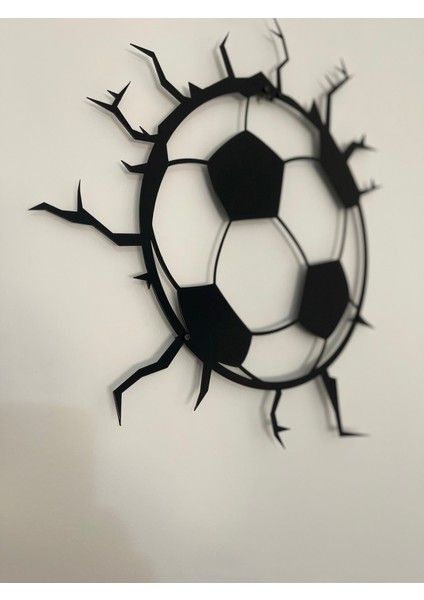 Futbol Topu Desenli Metal Duvar Dekoru | 3D Kırık Efektli Tablo modelleri
