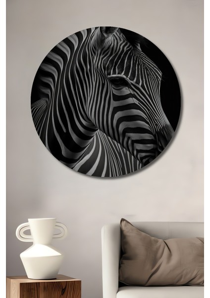 Zebra Asaleti Dekoratif Ahşap Mdf Ev/işyeri Duvar Tablo Yuvarlak Ev/işyeri Duvar Tablo