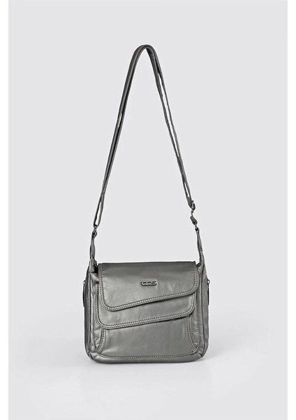 Jelli Gri Cilt Omuz Çantası