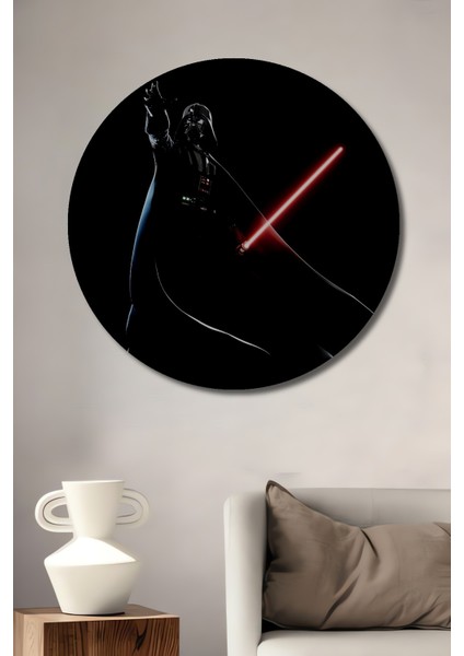 Darth Vader Ahşap Mdf Dekoratif Ev/işyeri Duvar Tablo Yuvarlak Ev/işyeri Duvar Tablo