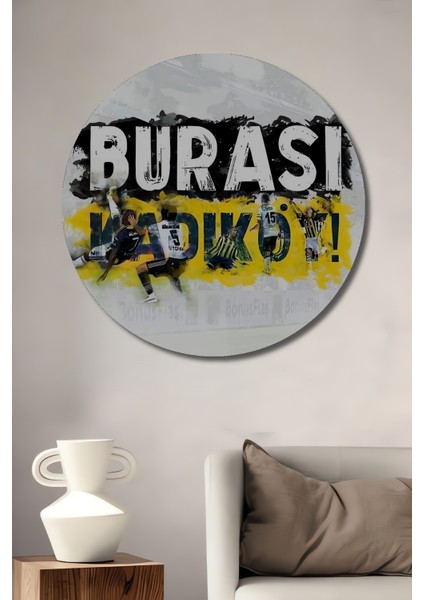 Kadıköy Ruhuyla Dekoratif Ahşap Mdf Ev/işyeri Duvar Tablo Yuvarlak Ev/işyeri Duvar Tablo