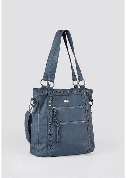 Çetya Mavi Cilt Omuz Çantası