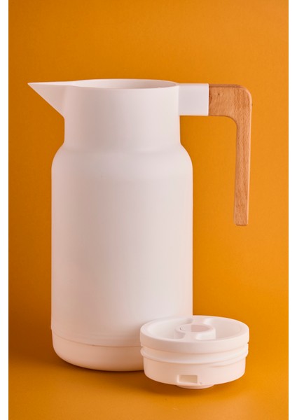 Sakura Nordic Bambu Saplı Cam Vakumlu Termos 1000 ml Beyaz fiyatları