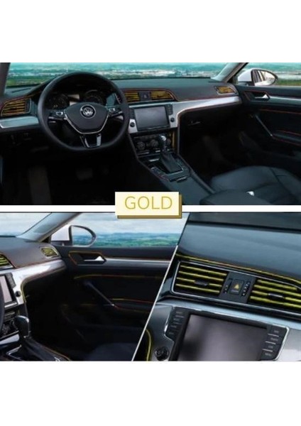 Buffer® Gold Araba Oto Trim Dekorasyon Şeridi Kauçuk Elastik Kolay Kurulum 5 Metre Şerit Bant fırsatları
