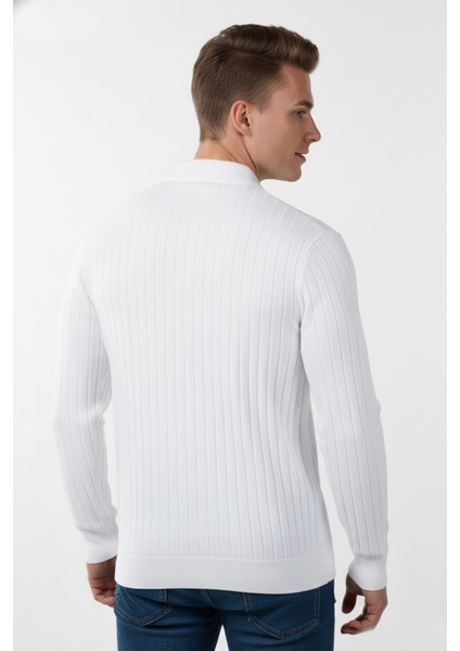 Slim Fit Polo Yaka Triko Kazak - Yumuşak Dokulu Esnek ve Şık Görünüm 2605305 fırsatları