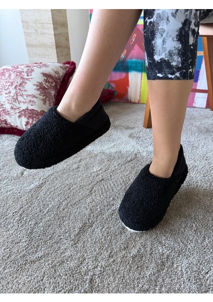 Kadın Sessiz Taban Çok Yumuşak ve Hafif Arkası Lastikli Peluş Ev Botu fırsatları