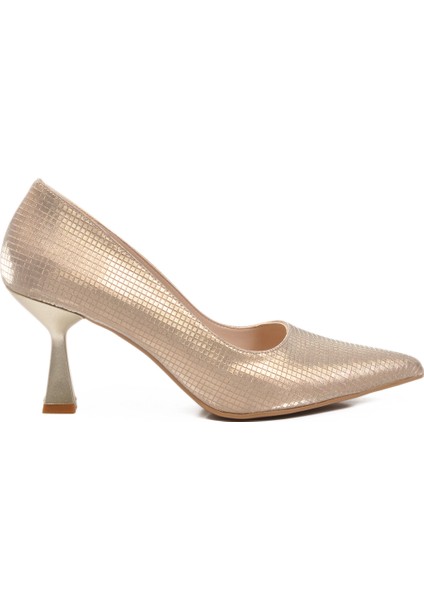 Altın Hafif Ince Topuklu Kadın Topuklu Ayakkabı 665140 Z fiyatları