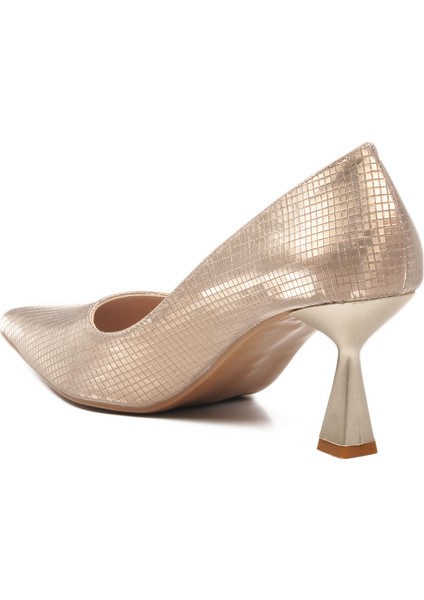 Altın Hafif Ince Topuklu Kadın Topuklu Ayakkabı 665140 Z fırsatları