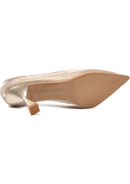 Altın Hafif Ince Topuklu Kadın Topuklu Ayakkabı 665140 Z indirimleri