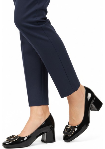 Siyah Rugan Kadın Topuklu Ayakkabı 695040 Z modelleri