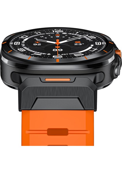 Samsung Galaxy Watch Ultra 47MM Fluorubber Kayış Yedek Spor Saat Bandı - Turuncu/siyah Konnektör (Yurt Dışından) indirimleri