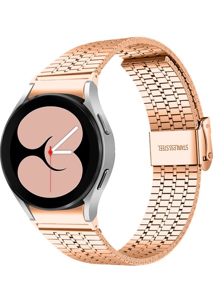 Samsung Galaxy Watch7 44MM 40MM Saat Kayışı 7 Boncuklu Paslanmaz Çelik Bilek Kayışı - Gül Altın (Yurt Dışından) modelleri