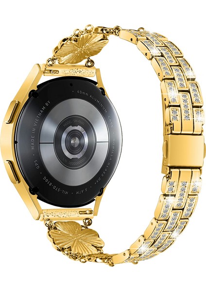 Samsung Galaxy Watch7 44MM/40MM Saat Kayışı Dört Yapraklı Yonca Yapay Elmas Dekorlu Akıllı Saat Kayışı-Altın (Yurt Dışından) modelleri