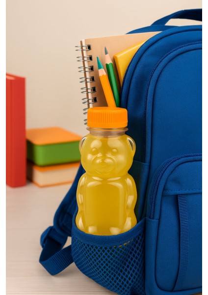 20 Adet Ayıcık Şişe – Turuncu Kapaklı, Okul ve Piknik Için Eğlenceli Çocuk Meyve Suyu Şişesi 250 ml modelleri