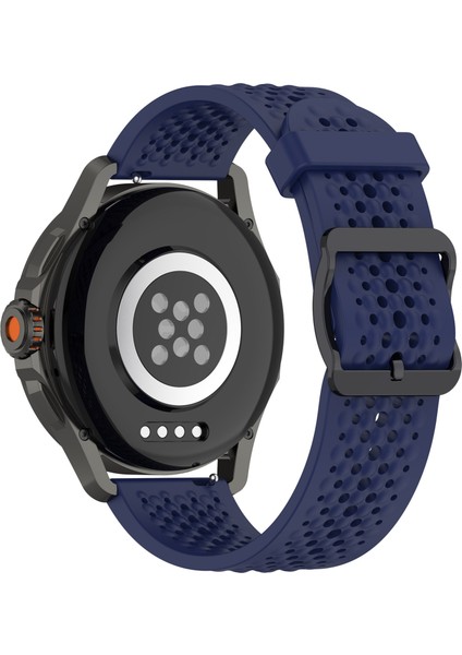 Xiaomi Watch S4 Sport/samsung Galaxy Watch3 45MM/WATCH 42MM Silikon 22MM Çoklu Delikli Nefes Alabilir Saat Kayışı - Koyu Mavi (Yurt Dışından)